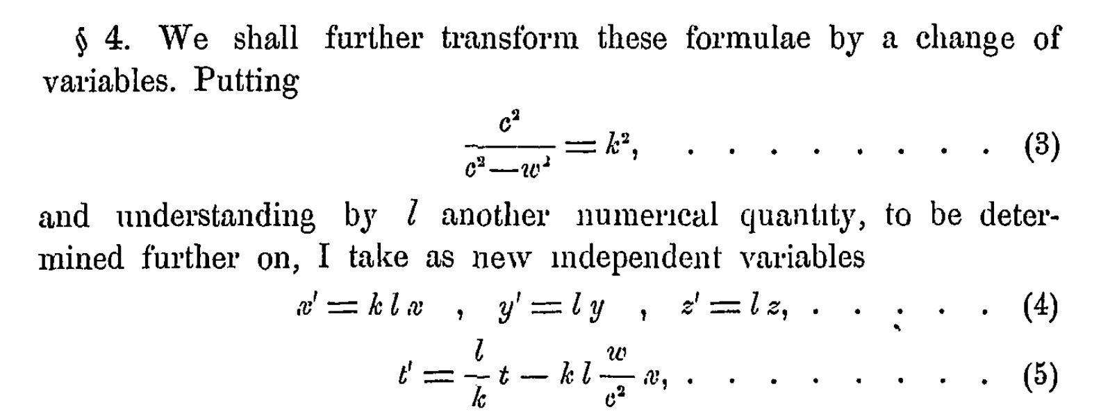 Array Matrix Names PHY 208 · General Physics 4 – The Lorentz Transformation